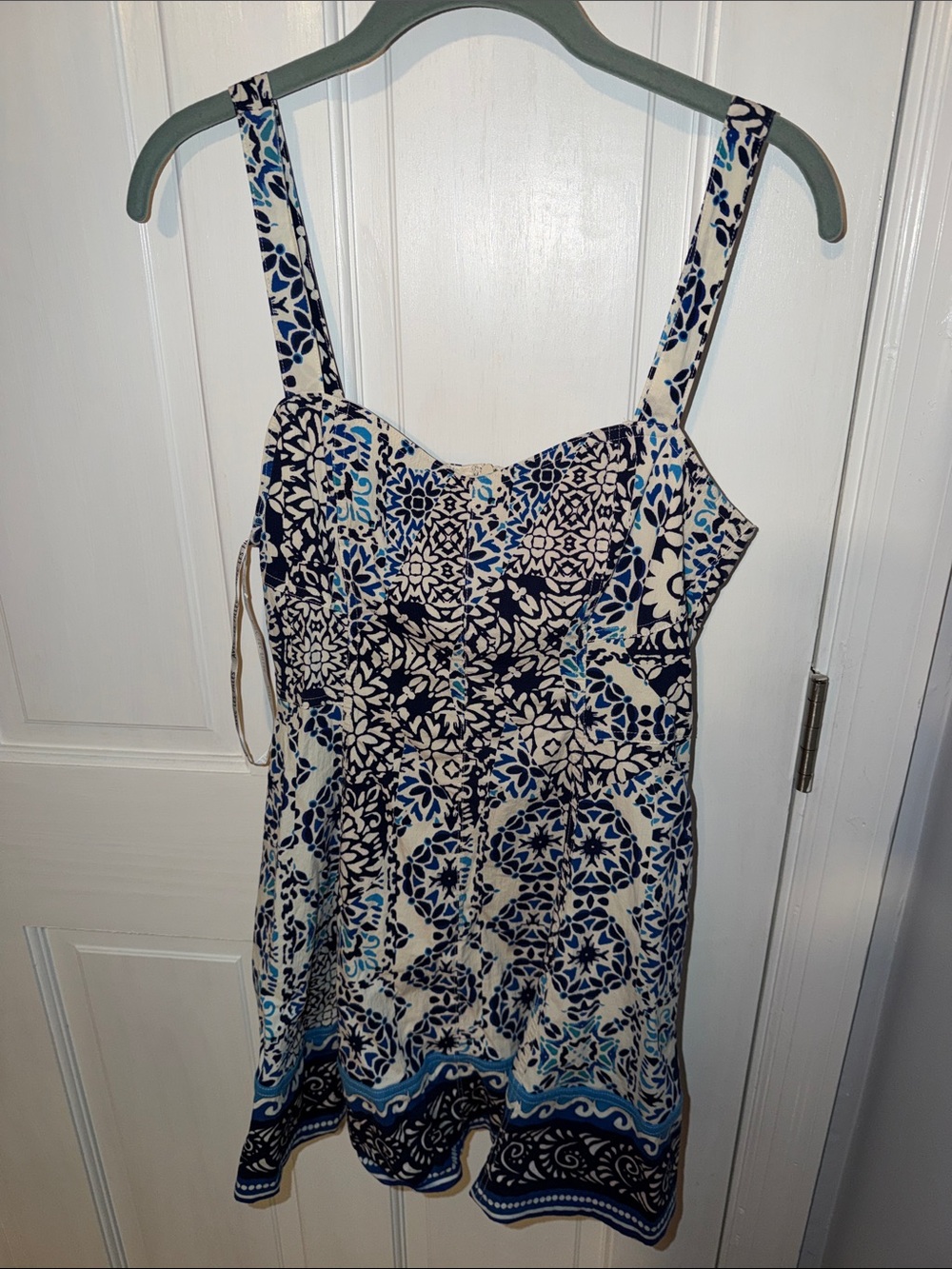 Avec Les Filles Navy and White Floral-Patterned Sundress